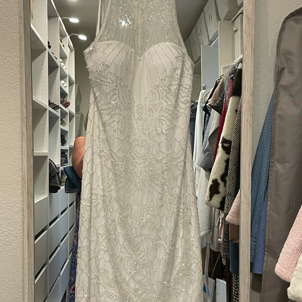 NWT Adrianna Papell beaded halter cocktail/wedding dress size 2